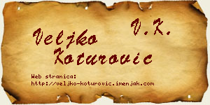 Veljko Koturović vizit kartica